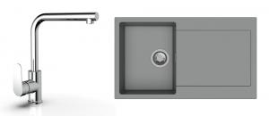 StrongSinks S3 Set zlew Zala 860 860x500mm granit szary + Bateria  Stréva chrom