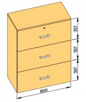 K-BBP Szafa na akta typ R3 dla szer. 762mm / 390mm, wys. 1076mm bez tłumienia