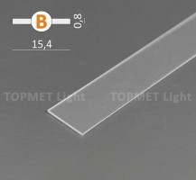 StrongLumio listwa maskująca do LED profili, nasuwana, przeźroczysta 2000 mm