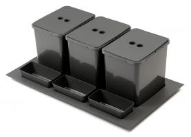 StrongBins sorter 3x16 l wkladany do szuflady 800 - 900 mm, antracyt