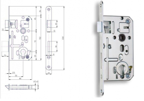 HOBES K 133 Zamek 72/80 PZ ocynk biały