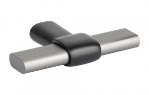 TULIP Gałka Joliet szary stalowy/czarny mat