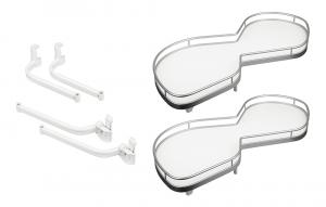 KES 235011 LeMans II, półki narożne, Arena Classic, 400mm, lewy, biały/srebrny