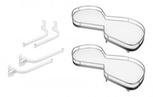 KES 235010 LeMans II, półki narożne, Arena Classic, 400mm, prawy, biały/srebrny