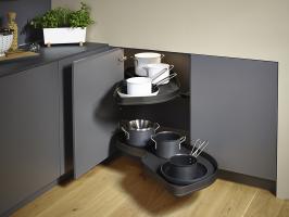 KES 260392 LeMans II, półki narożne, Arena Pure, 450mm, prawy, antracyt