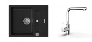 StrongSinks S3 Set zlew Vardar 615 615x500mm granit czarny + Bater. Stréva chrom