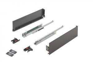 K-StrongMini szuflada 121/300mm, tłumiony pełny wysuw 30kg, szara