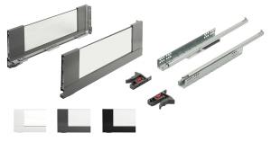 K-StrongMax Uni 16 szuflada H185/450mm szklany bok, biała