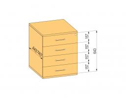 K-BBP kontejner 540/392 mm typ 8 zásuvka plast celovýsuv tlumený dotah