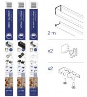 StrongLumio sada LED profil Baselyte-10 High 2m+příslušenství,stříbrná elox