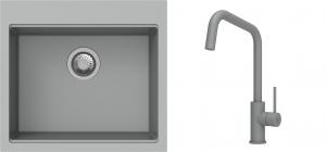K-StrongSinks S3 Set zlew Ipel 560x510mm granit szary + Bateria Arda szara