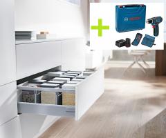 K-BLUM zestaw Antaro 500mm/30kg, szary, wkręt + BOSCH GSR 12V-15