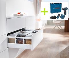 K-BLUM zestaw Antaro 500mm/30kg, biały wkręt + BOSCH GSR 12V-15