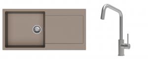 K-StrongSinks S3 Set zlew Zala 1000x500mm granit brąz + Baterie Arda nierdz.