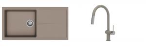 K-StrongSinks S3 Set zlew Labe 1000x500mm granit brąz + Baterie Neris brąz