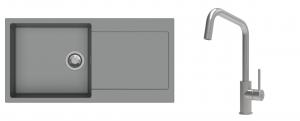 K-StrongSinks S3 Set zlew Zala 1000x500mm granit szary + Baterie Arda nierdz.