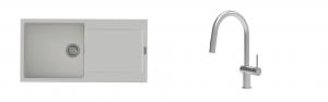 K-StrongSinks S3 Set zlew Zala 1000x500mm granit biały + Baterie Neris nierdz.