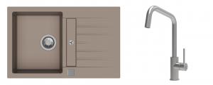 K-StrongSinks S3 Set zlew Vardar 780x500mm granit brąz + Baterie Arda nierdz.