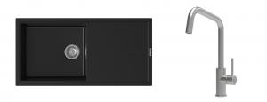 K-StrongSinks S3 Set zlew Labe 1000x500mm granit czarny + Baterie Arda nierdz.