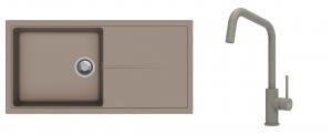 K-StrongSinks S3 Set zlew Labe 1000x500mm granit brąz + Baterie Arda brąz