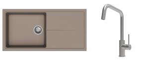 K-StrongSinks S3 Set zlew Labe 1000x500mm granit brąz + Baterie Arda nierdz.