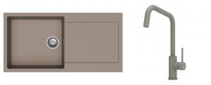 K-StrongSinks S3 Set zlew Zala 1000x500mm granit brąz + Baterie Arda brąz