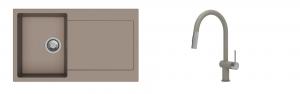 K-StrongSinks S3 Set zlew Zala 860x500mm granit brąz + Baterie Neris brąz