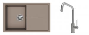 K-StrongSinks S3 Set zlew Labe 780x500mm granit brąz + Baterie Arda nierdz.