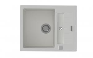 StrongSinks S3 Zlew granitowy Vardar 615 615x500mm z ociekaczem i wanienką biały