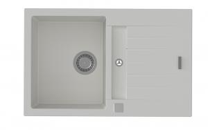 StrongSinks S3 Zlew granitowy Vardar 780,780x500mm z ociekaczem i wanienką biały
