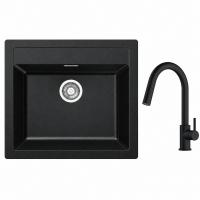 FRANKE Zestaw T130Č SID 610 czarny +  FC 6051 czarny mat