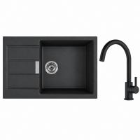 FRANKE Zestaw T132Č S2D 611-78 XL czarny + FC 6051 czarny mat