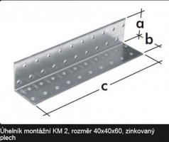 Narożnik blaszany 40x40x60 mm ocynk biały