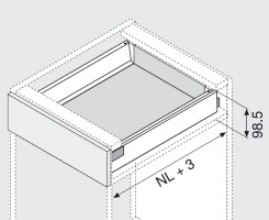 K-BLUM set Antaro M 500 mm/30 kg, Blumotion/TOB, szary R9006, śruba