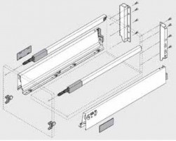 BLUM sada Antaro D 450 mm/30 kg, Blumotion/TOB, szary R9006