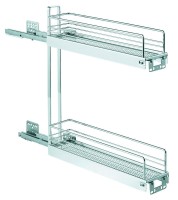 KES 233460 kosz dwupoziomowy wysuwany 150mm 90° 3D Arena Classic srebrny prawy