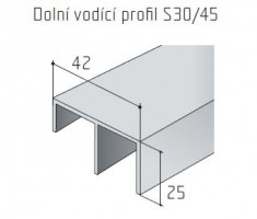 S-profil S30/45 dolny elox 2m