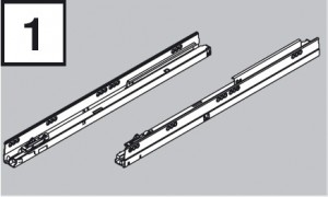 BLUM 578.2701B prowadnice Tandembox 270mm 30kg P+L