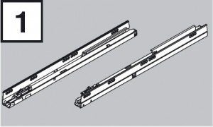 BLUM 578.5001B prowadnice Tandembox 500mm 30kg L+P