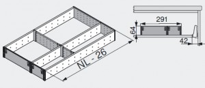 BLUM ZSI.550FI3 Orga Line wkład na sztućce 550 stal nierdzewna