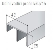 S-profil S30/45 dolny elox 2,5m