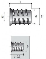 Mufa wkręcana z kołnierzem BU04 M6x20mm