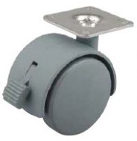 StrongCastors Kółko 40 mm, z płytką i hamulcem szare