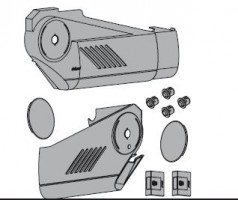 BLUM 21S8000 zaślepki na HS do Servodrive jasnoszary