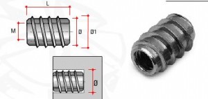 Mufa wkręcana bez kołnierza BU15 M8x15 stal ocynk żółty