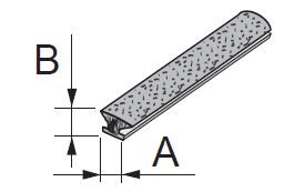 SEVROLL szczotka odbojowa wsuwana 4,8x4mm szara