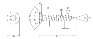 StrongFix Wkręt TX 5x80/50 łeb stożkowy, częściowy gwint ocynk biały T25