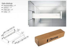 BLUM sada Antaro M 650 mm/65 kg, Blumotion/TOB, biały SW