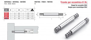 Trzpień TE70 do mimośrodu EC35 M8x55mm ocynk