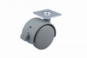 StrongCastors Kółko 50 mm z płytką i hamulcem szare